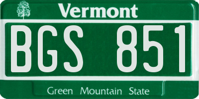 VT license plate BGS851