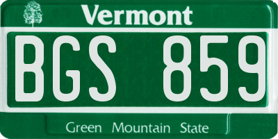 VT license plate BGS859