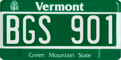 VT license plate BGS901
