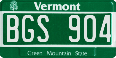 VT license plate BGS904