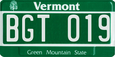 VT license plate BGT019