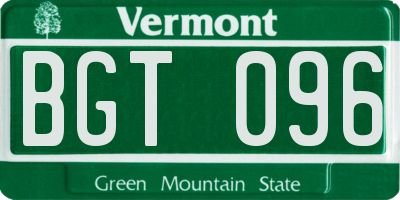 VT license plate BGT096