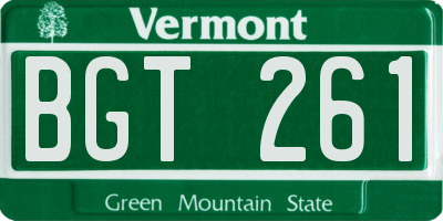 VT license plate BGT261