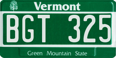 VT license plate BGT325