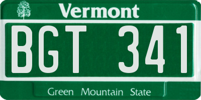 VT license plate BGT341
