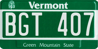 VT license plate BGT407