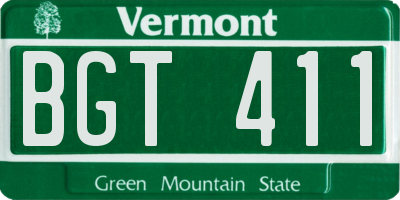 VT license plate BGT411