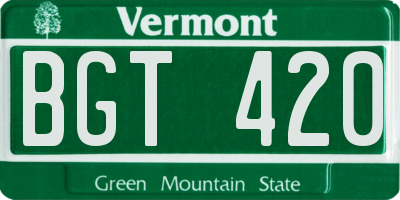 VT license plate BGT420