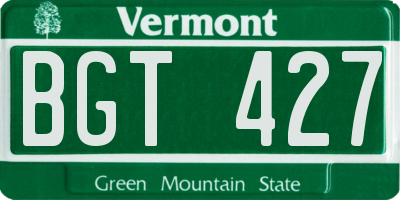 VT license plate BGT427