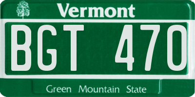 VT license plate BGT470