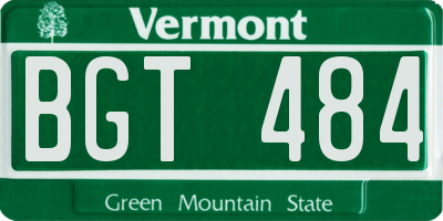 VT license plate BGT484