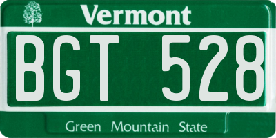 VT license plate BGT528