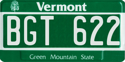 VT license plate BGT622