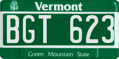 VT license plate BGT623