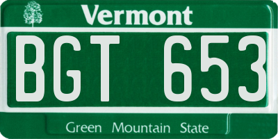 VT license plate BGT653