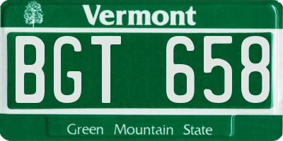 VT license plate BGT658