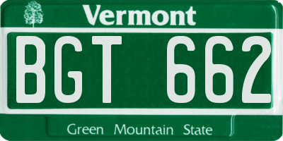 VT license plate BGT662