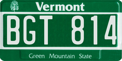 VT license plate BGT814