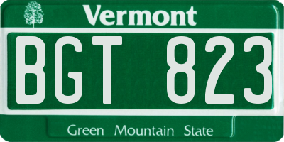 VT license plate BGT823