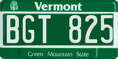 VT license plate BGT825