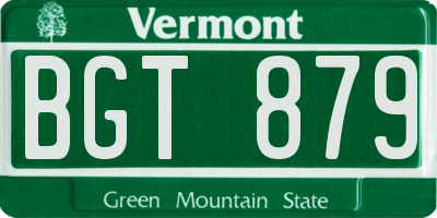 VT license plate BGT879