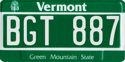 VT license plate BGT887