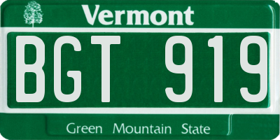 VT license plate BGT919