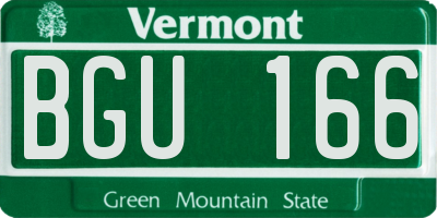 VT license plate BGU166