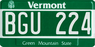 VT license plate BGU224