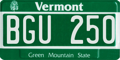 VT license plate BGU250