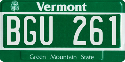 VT license plate BGU261