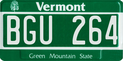 VT license plate BGU264