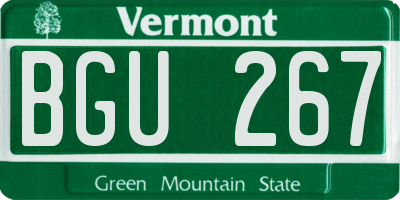VT license plate BGU267
