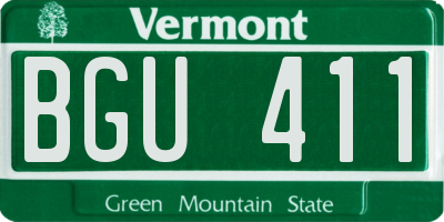 VT license plate BGU411