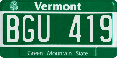 VT license plate BGU419