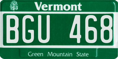 VT license plate BGU468