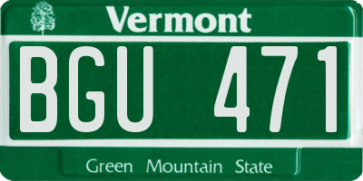 VT license plate BGU471