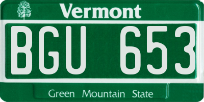 VT license plate BGU653