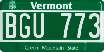 VT license plate BGU773