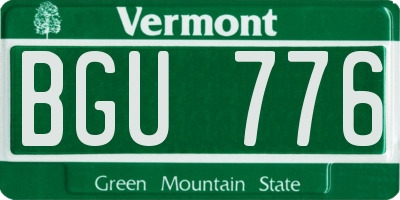 VT license plate BGU776