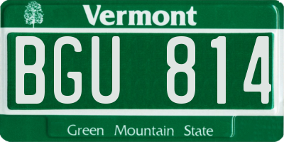 VT license plate BGU814