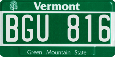 VT license plate BGU816