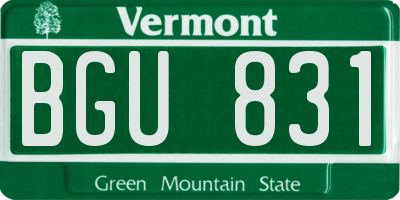 VT license plate BGU831