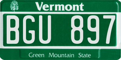 VT license plate BGU897