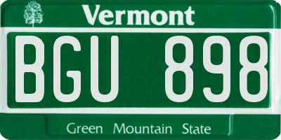 VT license plate BGU898