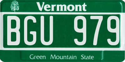 VT license plate BGU979
