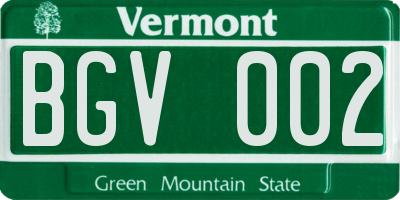 VT license plate BGV002