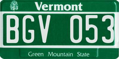 VT license plate BGV053
