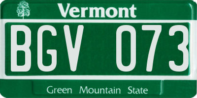 VT license plate BGV073