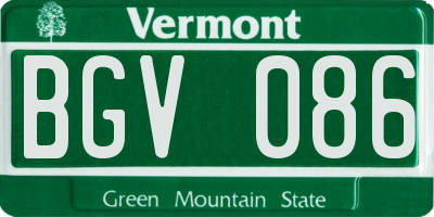 VT license plate BGV086